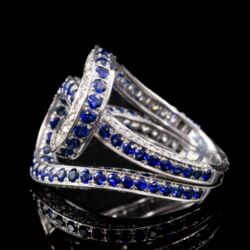 Picture 5/6 -Ring with diamonds and sapphire