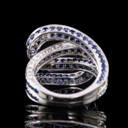 Picture 6/6 -Ring with diamonds and sapphire