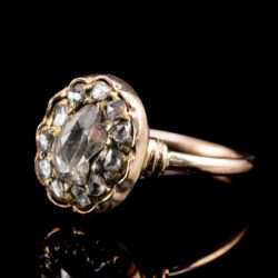 Picture 3/5 -Női arany gyűrű antik gyémánt rozettával