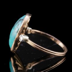 Picture 4/5 -Türkiz köves női arany gyűrű gyémántokkal