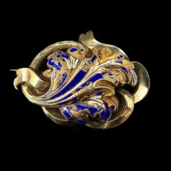 Picture 2/2 -Biedermeier arany bross kobaltkék zománcozással