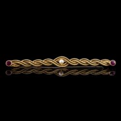 Picture 2/3 -Sáltű Bross rubinokkal és gyönggyel