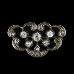 Picture 1/2 -Golden brooch with diamonds