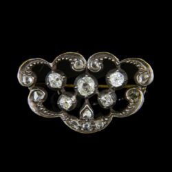 Picture 1/2 -Golden brooch with diamonds