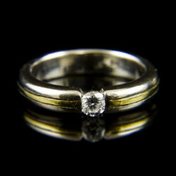 Kép 2/2 - 14 karátos fehérarany eljegyzési gyűrű gyémánt kővel (0.20 ct)