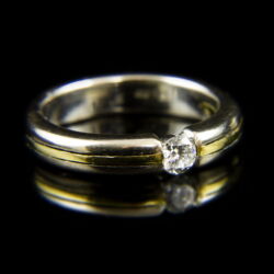 Kép 1/2 - 14 karátos fehérarany eljegyzési gyűrű gyémánt kővel (0.20 ct)