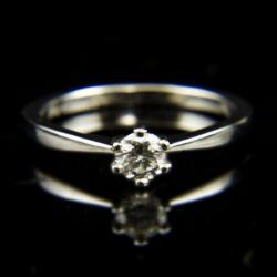 Kép 2/2 - 14 karátos fehérarany eljegyzési gyűrű gyémánt kővel (0.25 ct)