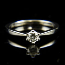 Picture 2/2 -14 K white gold engagement ring with a diamond (0.25 ct)