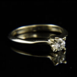 Kép 1/2 - 14 karátos fehérarany eljegyzési gyűrű gyémánt kővel (0.28 ct)