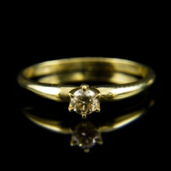 Kép 2/2 - 14 karátos sárgaarany eljegyzési gyűrű gyémánt kővel (0.22 ct)