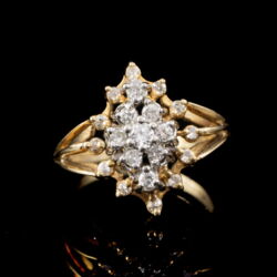 Picture 2/5 -Navett formájú gyúrú gyémánt kövekkel