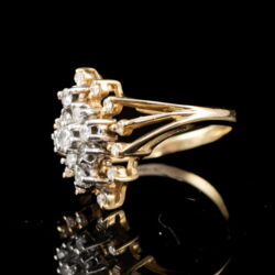 Picture 3/5 -Navett formájú gyúrú gyémánt kövekkel