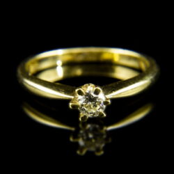 Picture 2/2 -Gold engagement ring with a brilliant-cut diamond (0.17 ct)