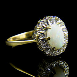 Kép 1/5 - Rozetta fazonú opál-gyémánt gyűrű