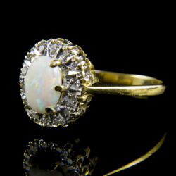 Kép 3/5 - Rozetta fazonú opál-gyémánt gyűrű