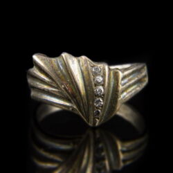 Kép 2/2 - Sterling ezüst gyűrű 5 apró cirkónia kővel