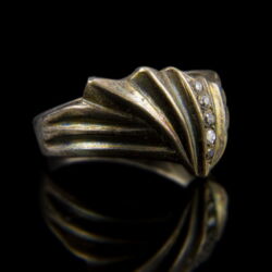 Kép 1/2 - Sterling ezüst gyűrű 5 apró cirkónia kővel