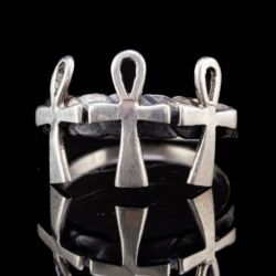Picture 2/5 -Silver ring triple Ankh ornament