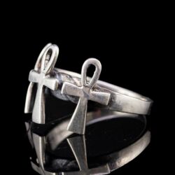 Picture 3/5 -Silver ring triple Ankh ornament