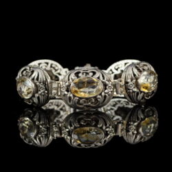 Picture 1/3 -Silver bracelet with faceted citrine stones