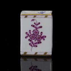 Kép 3/4 - Herendi pink Apponyi porcelán gyufatartó 