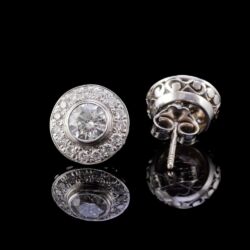 Picture 4/4 -Rozetta fazonú briliáns fülbevaló pár