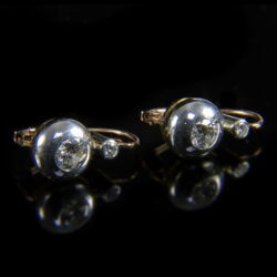 Kép 1/2 - Briliáns fülbevaló pár boutton  foglalatban (0,975 ct)