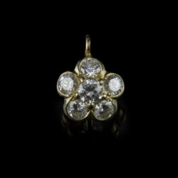 Picture 2/3 -Rosetta pair of golden earrings with diamonds