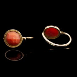 Picture 3/4 -Pair of earrings with coral stones