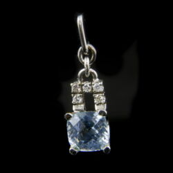 Picture 2/2 -Pair of earrings with topaz and diamonds