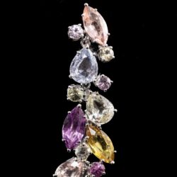 Picture 3/7 -Suarez pair of gold earrings with colorful sapphires