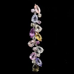 Picture 5/7 -Suarez pair of gold earrings with colorful sapphires