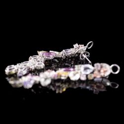 Picture 7/7 -Suarez pair of gold earrings with colorful sapphires