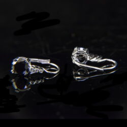 Kép 5/5 - Fülbevaló pár fekete gyémánttal és briliánsokkal