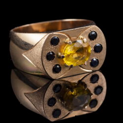 Picture 1/5 -Férfi pecsétgyűrű sárga topázzal