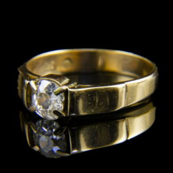 Kép 3/5 - Szoliter gyűrű régi csiszolású gyémánt kővel (0.45ct)
