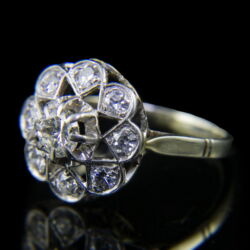 Kép 3/5 - Rozetta fazonú gyémánt köves fehérarany gyűrű
