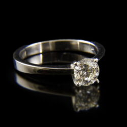 Picture 1/2 -18 K white gold engagement ring with a brilliant-cut diamond