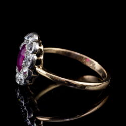 Kép 4/5 - Rozetta fazonú rubin-brilliáns gyűrű