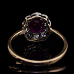 Kép 5/5 - Rozetta fazonú rubin-brilliáns gyűrű
