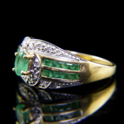Kép 3/5 - Smaragd köves gyűrű gyémántokkal