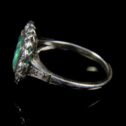 Picture 4/5 -Rosetta-style women's ring with green glass and diamonds