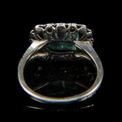 Picture 5/5 -Rosetta-style women's ring with green glass and diamonds