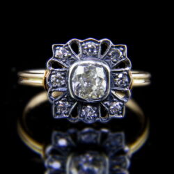 Kép 2/5 - Rozetta fazonú gyémánt gyűrű