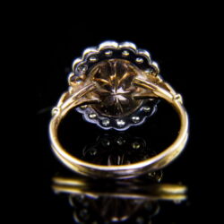 Kép 5/5 - Rozetta fazonú zafír-briliáns gyűrű