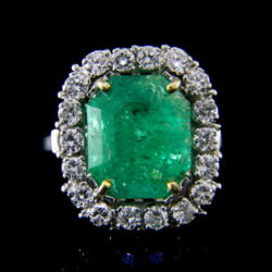 Kép 2/5 - Rozetta fazonú smaragd gyémánt gyűrű