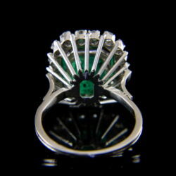 Kép 5/5 - Rozetta fazonú smaragd gyémánt gyűrű