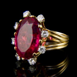 Picture 3/5 -Ring with rubellite and diamonds