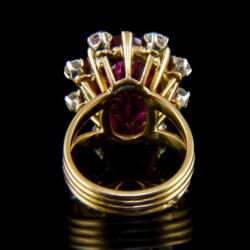 Kép 5/5 - Gyűrű rubellit kővel és gyémántokkal