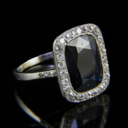 Kép 1/5 - Art deco koktél gyűrű zafírral és gyémántokkal